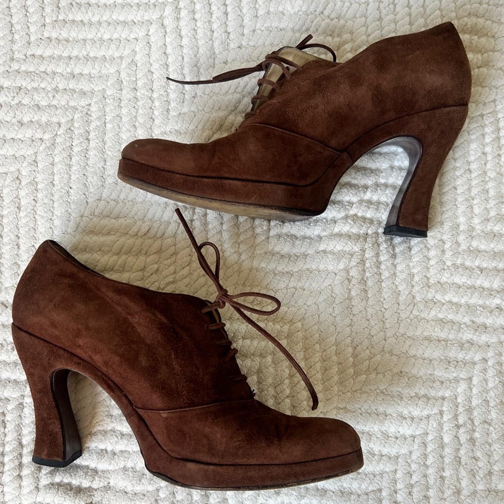 Michel Perry Rich Brown Heeled Shoes, 39